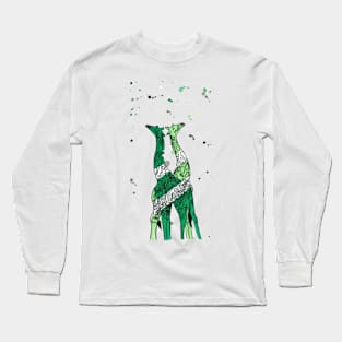 Giraffe acrylic painting Long Sleeve T-Shirt